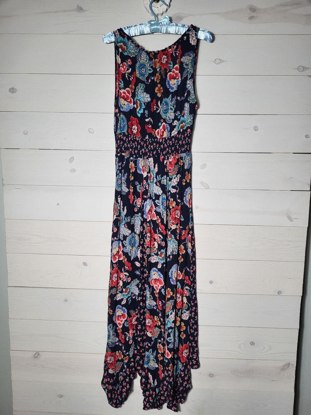 Bila Maxi Dress Smock Floral Asymetrical Handkerchief Hem Flowy BOHO. - Picture 5 of 7